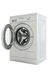 Modern white washing machine isolated image