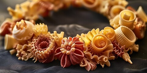 Obraz na płótnie Canvas necklace made out of dry pasta 