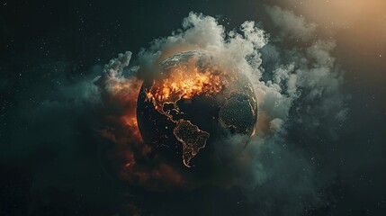 Dying Earth with Global Warming Concept. Climate Change, Global, Warming, Environment, Ecology, Nature, Pollution, Warning, Planet, Drought, Dry, Weather, Disaster, Destruction
 - obrazy, fototapety, plakaty