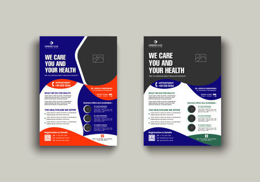 Modern Medical Flyer Template, Professional Healthcare Campaign Poster, Health and Wellness Clinic Flyer, Clean and Minimalistic Template, Customizable Medical Flyer Design.