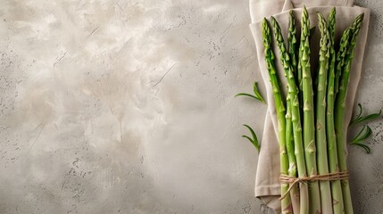 Bundle of Asparagus on Towel