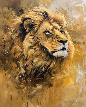 painted lion