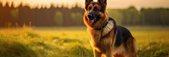 Power and Grace: A Showcase of the Robust Elegance of the German Shepherd - obrazy, fototapety, plakaty
