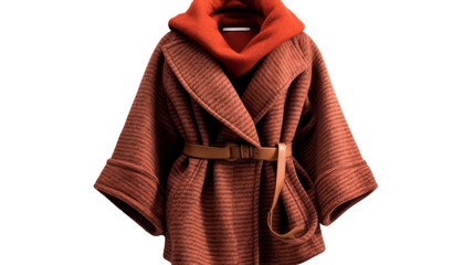 A mysterious brown robe with a hood and belt, exuding a sense of timeless elegance