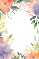 Watercolour flowers with copy space - 770025727