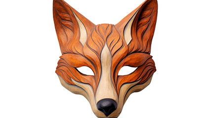 A mask adorned with a beautifully painted foxs head