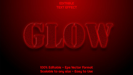 Editable text style effect - Red glow text style theme.