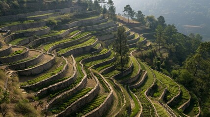 A series of water channels and aqueducts in a lush jungle, resembling ancient ruins