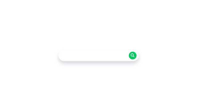 Learn to code in search animation. Internet browser searching in white screen pop-up box for search query