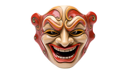 A mask with a smiling face design