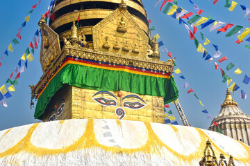 the famous Swayambhunath Temple in Kathmandu, also known as the Monkey Temple