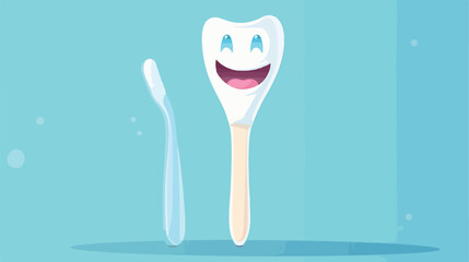 Cartoon toothbrush flat cartoon vactor illustration