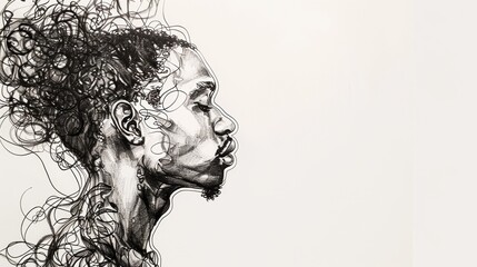 Fototapeta premium Commercial photography, beautiful contour framing for poetry with themes of African American black men, all-white background