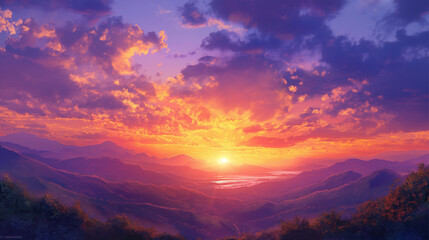 Panoramic mountain views , Beautiful mountain nature