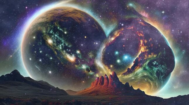 ilustra&ccedil;&atilde;o c&eacute;u estrelado com planeta