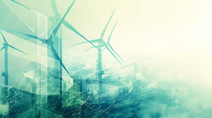 Technology, urban power grid, wind energy, electrical energy, abstract conceptual graphics,