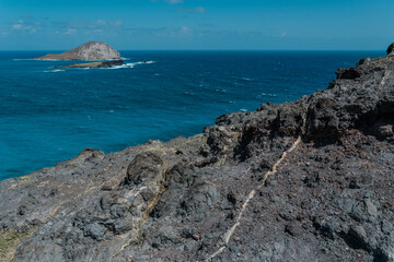 Caliche / Calcrete. Weathered and oxidized basalt Makapuu point，from the Koʻolau volcano in eastern Oahu, Hawaii Geology. and is about 1.8 million to 3 million years old. Honolulu