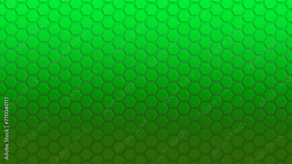Poster light to darker green color gradient hexagon pattern on green background. abstract and modern backgr
