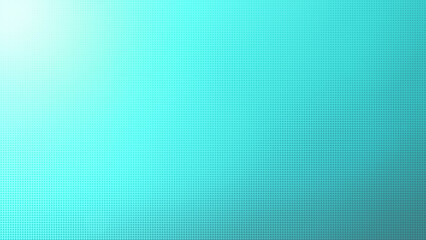 Abstract halftone pattern made of small turquoise triangles on a turquoise gradient background....