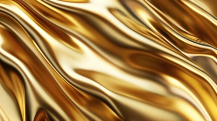 A mesmerizing composition of golden metallic textures, with smooth curves and a lustrous sheen,...