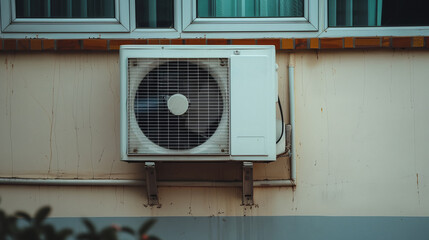 air conditioner mounted to a wall