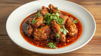 Fototapeta premium Spicy Asian Chicken Dish Close-up