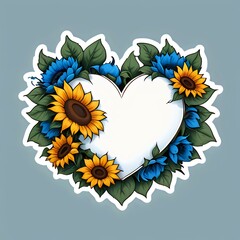 Blossoming Love Frame.
A heart surrounded by sunflowers and petals, capturing the essence of blooming romance, ideal for vibrant and loving designs.