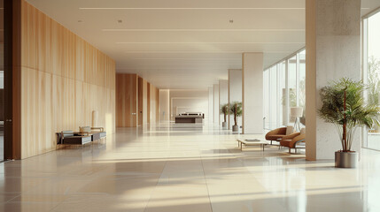 Clean and Contemporary: Interior of a Minimalist Modern Building