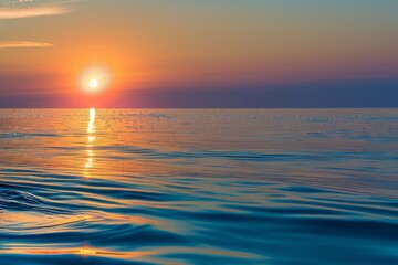 Fototapeta premium scenery. sunset sun on the sea. space for text, advertising
