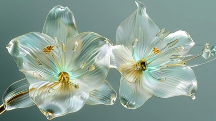 Luminescent Glass Flowers Artwork