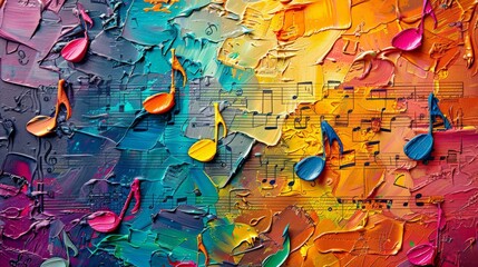 colorful music background, impasto, backdrop 