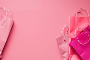 Photo of shopping bags on a pink background