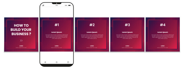 Set of LinkedIn carousel post, social media Instagram carousel post, modern, creative, and editable business carousel template design © Tarek Digital