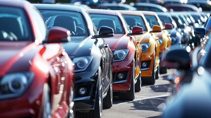 Diverse Selection of Shiny New Cars for Sale at Dealership Lot