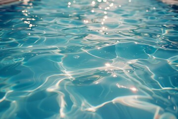 Close-up Shot of Summer Pool Water - Analog Photography Detail Generative AI - obrazy, fototapety, plakaty