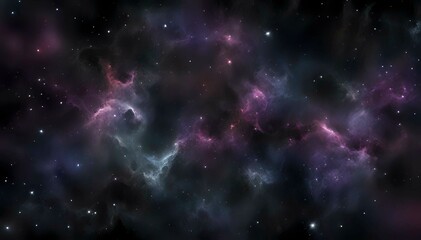 Black gas nebula in outer space.  AI Generated