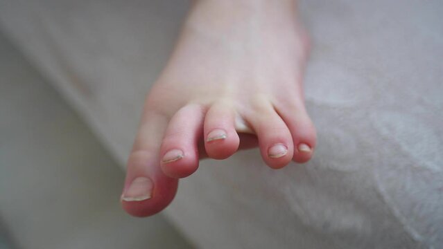 little child's feet, little childrens toes with long nails
