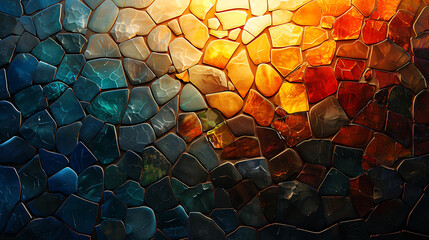 Mosaic texture with golden inclusions, posh and exquisite background, high quality, high resolution...
