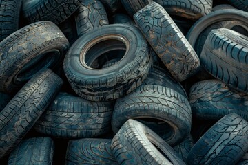 Recycling Initiative: A Large Pile of Pre-owned Car Tires Generative AI