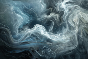 Abstract Smoke Swirls, Blue Tones, Flowing Aesthetic