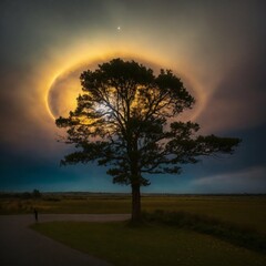Fototapeta premium tree at sunset