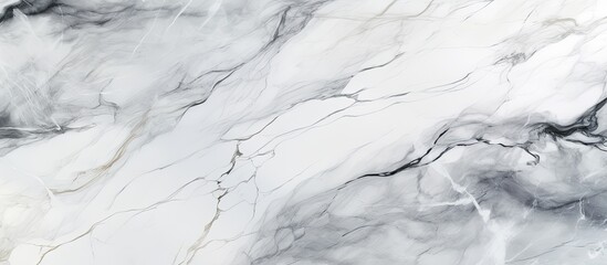 A detailed closeup of a white marble texture resembling snowcovered slopes on a freezing winter day. The icy water creates a beautiful pattern on the glacial landform landscape - obrazy, fototapety, plakaty