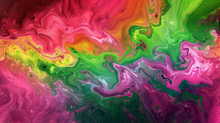  A colorful canvas with whirling streams and floating orbs encased in a dark border - obrazy, fototapety, plakaty