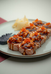 In our restaurant, you can enjoy exquisite cuisine representing Pan-Asian flavors, including fresh seafood such as lobsters, crab, oysters, as well as various types of sushi