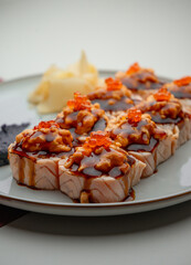 In our restaurant, you can enjoy exquisite cuisine representing Pan-Asian flavors, including fresh seafood such as lobsters, crab, oysters, as well as various types of sushi