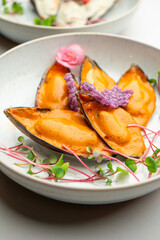 In our restaurant, you can enjoy exquisite cuisine representing Pan-Asian flavors, including fresh seafood such as lobsters, crab, oysters, as well as various types of sushi