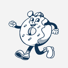 mascot donut with retro style good for logo