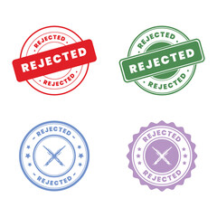 Fototapeta premium Accepted and Rejected Editable Vector Sign Icon with Stamp Seal
