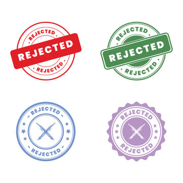 Accepted and Rejected Editable Vector Sign Icon with Stamp Seal