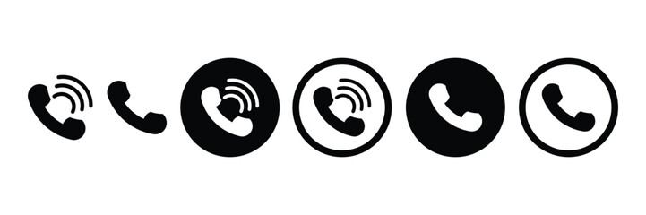 Set of telephone call sign collection. Contact us, Vector illustration.